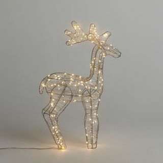 Rentier LED leuchtet Figur, weiß, klein