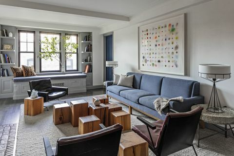 Wohnung, blaue Couch