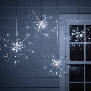 4 silberne funkelnde Weihnachtslichter von Starburst