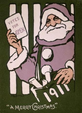 Weihnachtskarte "Votes for Women", 1911. Künstler: Hilda Dallas