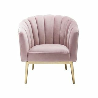 Pink und Gold Samt Akzent Stuhl