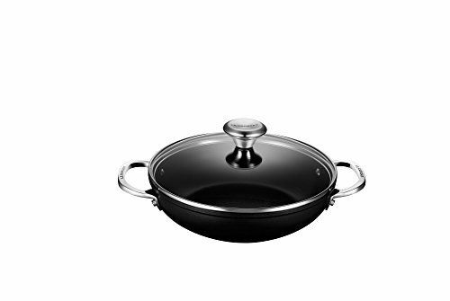 Le Creuset Toughened Nonstick Shallow CasseroleBraiser mit Glasdeckel, 2,5 qt.