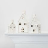 Große Keramik Haus dekorative Figur weiß
