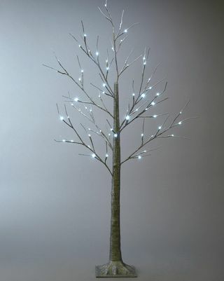 Lit Silver Glitter Twig Weihnachtsbaum - 5ft