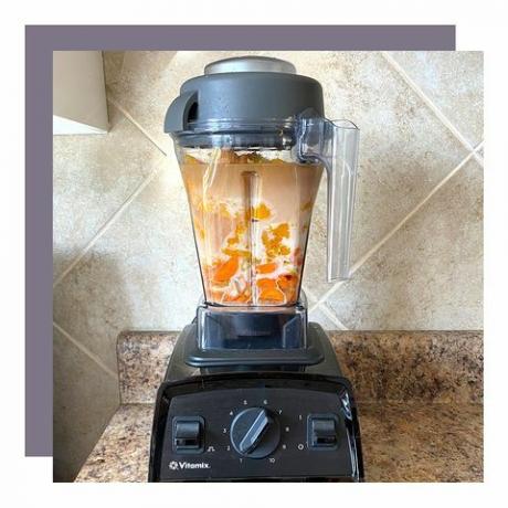 Butternut-Kürbis-Zutaten im vitamix experian Mixer