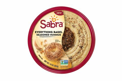 Sabra Hummus Wanne, die kreisförmig ist