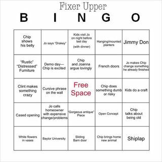 Fixer Upper Bingo