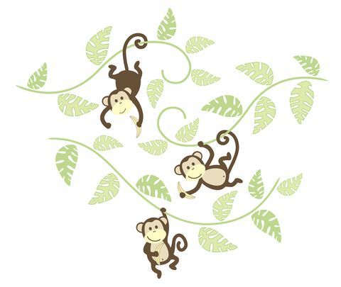 "Monkeying Around" Wandaufkleber-Set, Houzz Deutschland