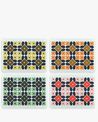 Orla Kiely Blumenfliesen Tischsets, 4er Set, Multi