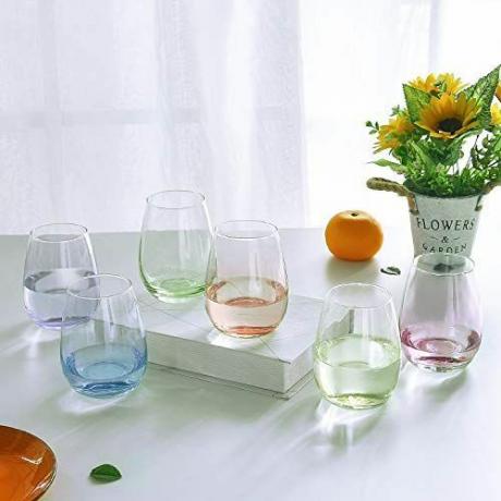Farbiges Weinglas-Set ohne Stiel