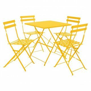 Parc Yellow Metall Klappgartentisch und 4 Stühle gesetzt
