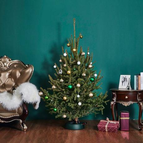 Grüner Weihnachtsbaumständer mit Fußpedal 