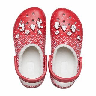 Klassisch gefütterter Holiday Charm Clog (Rot/Weiß)