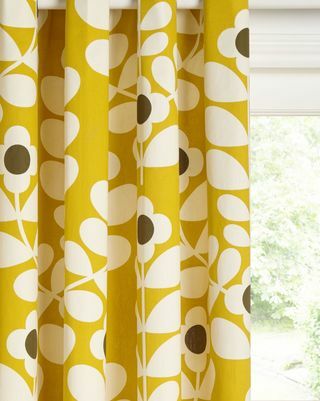 Orla Kiely Wacholder Stiel Paar gefüttert Ösenvorhänge, Citrin