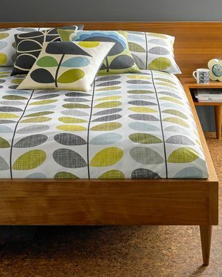 Orla Kiely Scribble Stem Baumwollbettwäsche, Entenei / Seegras