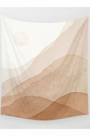 Mid Century Magic Minimale Landschaft Aquarell Wandbehang