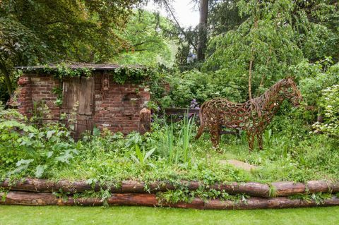 Der World Horse Welfare Garden. Entworfen von: Adam Woolcott und Jonathan Smith. Gefördert von: World Horse Welfare. RHS Chelsea Flower Show 2017