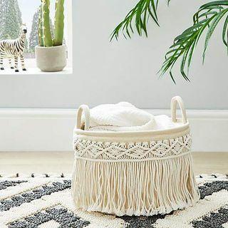 Macrame Cream Aufbewahrungskorb