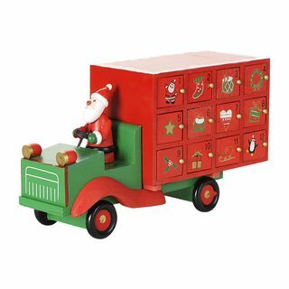 Hölzerner Santa Lorry Adventskalender