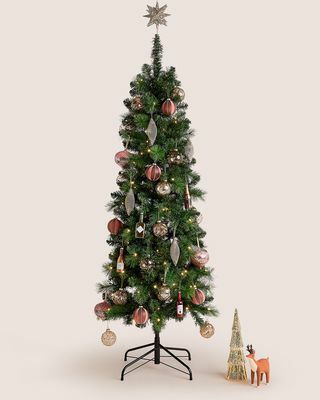 6ft Lit Slim Pine Weihnachtsbaum