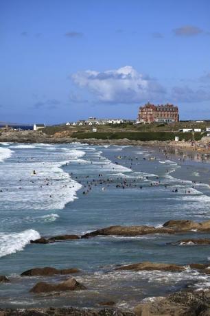 Fistral Surfen Strand, Newquay Stadt Cornwall County England Großbritannien