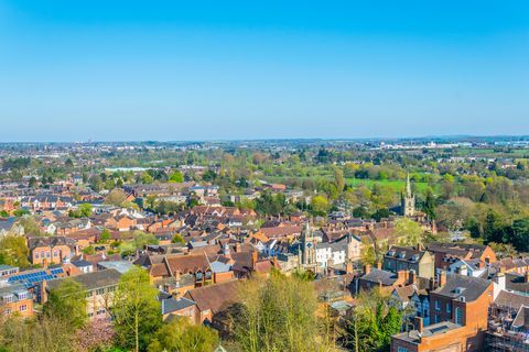 Luftbild von Warwick, England