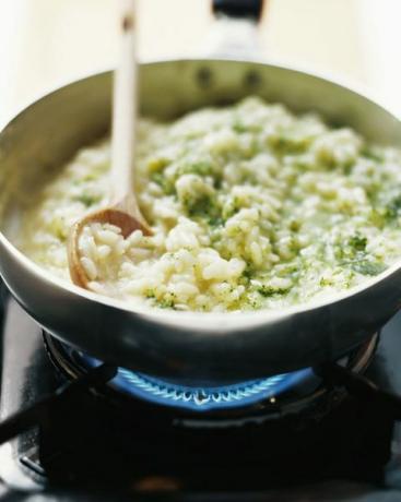 Risotto mit Feldsalat und Spinatpesto