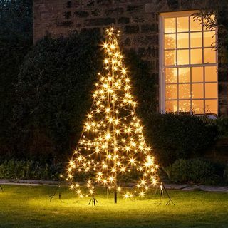 2m warmweißer LED Fairybell-Weihnachtsbaum im Freien