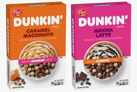 Dunkin 'Caramel Macchiato und Mokka Latte Getreide von Post-Consumer-Marken