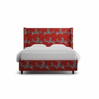 Coral Zebra Wingback Bett