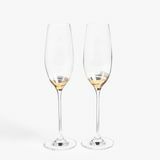 John Lewis & Partners Swirl Stem Champagnerglas, 240 ml, klar / gold