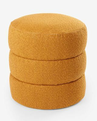 Colette Strukturierter Boucle Pouffe, Senf