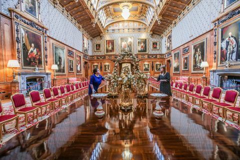 Windsor Castle enthüllte die Weihnachtsdekoration in der Waterloo-Kammer