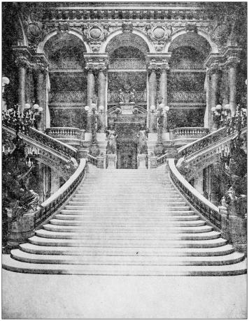 Antike Fotografie Treppe des großen Opernhauses, Frankreich