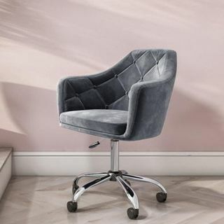 Grey Velvet Office Drehstuhl mit Knopfleiste - Marley, £ 124.97