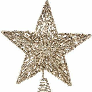 WeißgoldGlitter Tree Star Topper