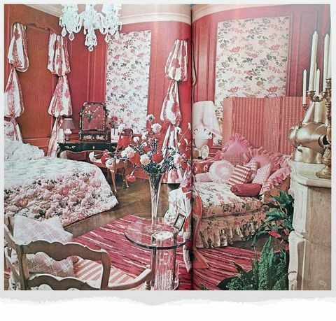 Schlafzimmer in Rosa und Rot