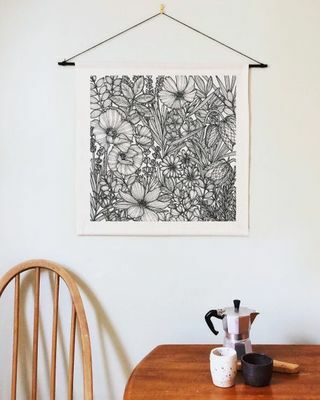 Botanische Wildflower-Wandbehang-Tapisserie