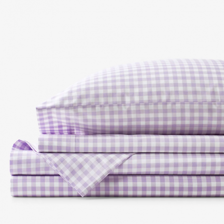 Gingham Bio-Baumwoll-Perkal-Bettlaken-Set