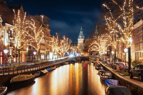 Die Spiegelgracht in der Altstadt von Amsterdam