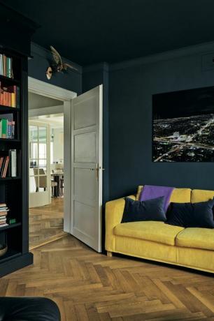 Farrow und Ball's Hague Blue, Wohnzimmer