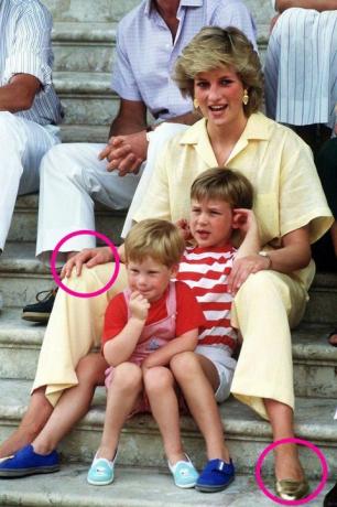 Prinzessin Diana mit Harry und William in Spanien