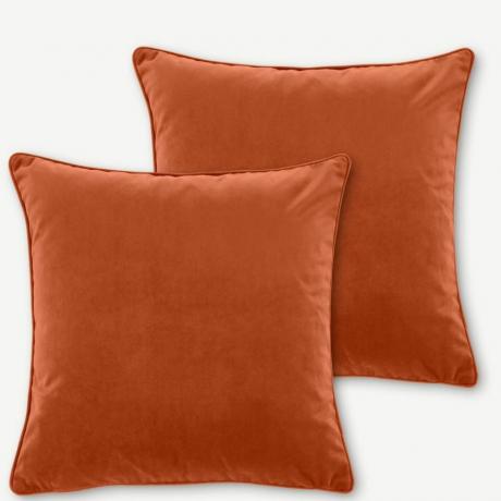 Julius Set mit 2 Samtkissen, 45 x 45 cm, Burnt Orange