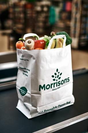 Wiederverwendbare Papiertüte - Morrisons führt Papiertüten im US-Stil ein, um den Plastikverbrauch zu senken