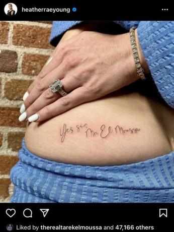 Heather Rae Young Tattoo "Ja, Sir Mr. El Moussa"