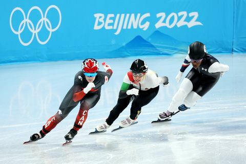 Kurzstrecken-Eisschnelllauf Peking 2022 Winterolympiade Tag 1