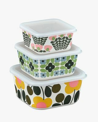 Orla Kiely Blumen Bambus Lebensmittel Aufbewahrungsboxen, 3er Set, Multi