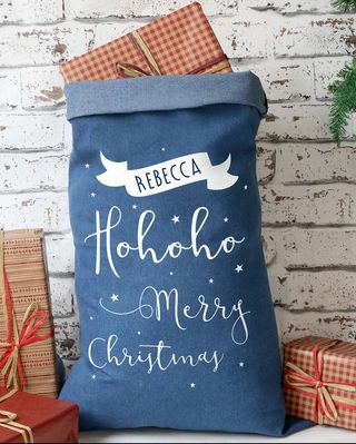 Personalisierter Weihnachts-Denim-Sack