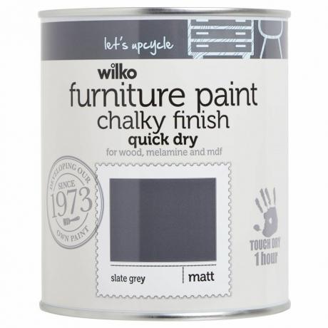 Wilko Quick Dry Chalky Möbelfarbe (Schiefergrau)